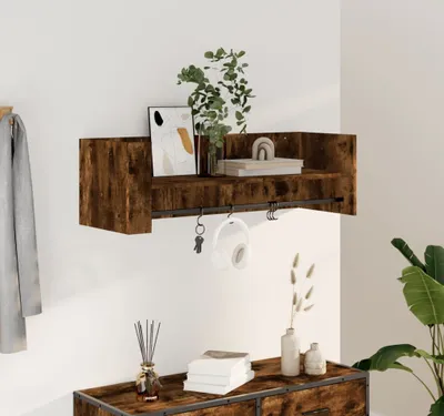 Imagen del producto de Maison Exclusive: Estantería de pared en roble ahumado, 100x35x30,5 cm, fabricada en material de madera