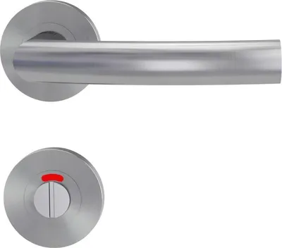 Produktbild von GRIFFWERK Türgriff LORITA PROF Schraubtechnik GK4 Rosetten rund WC rot/weiß Edelstahl matt