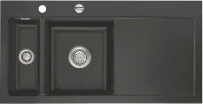 Produktbild von Flächenbündige Spüle MERA 100 F Schiefer Becken links - Excenterbedienung