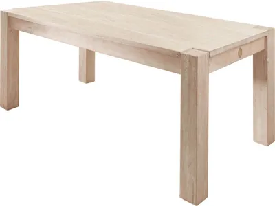 Image de MASSIVMOEBEL24 | Table à manger 90x90 Acacia blanchi Blanc NATURE WHITE #101