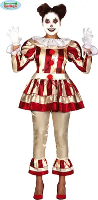 A person wearing a clown costume.