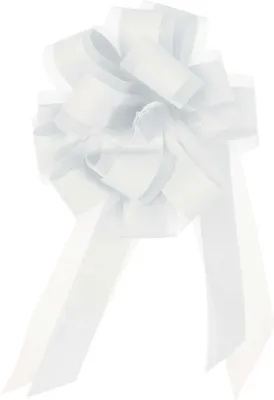 Produktbild von Roth Ziehschleife mit Tüll, weiß, Ø 19cm, 10er Box