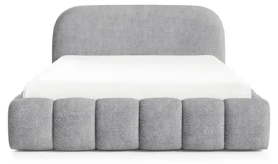 Productafbeelding van Polsterbed BELLURE met bedlade, bed 160x200, tweepersoonsbed met opbergruimte en lattenbodem, boxspring-look, zonder matras, slaapkamer - grijs