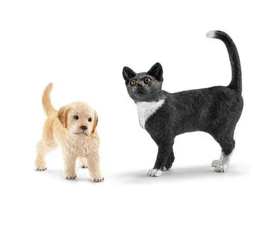 Produktbild von Schleich 87390 - Farm World - Golden-Retriever-Welpe und Katze