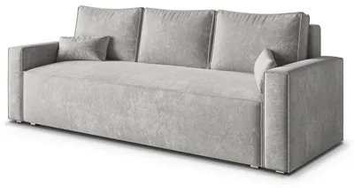 Produktbild von Sofa MENI mit Schlaffunktion, Schlafsofa, Wohnzimmersofa, Couch, Soffa, Bettsofa, Chenille-Stoff – Hellgrau LUMO 65