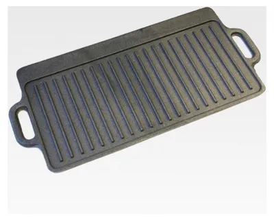 Produktbild von Gusseisen-Grillplatte mit Antihaftbeschichtung und Griffen, induktionsgeeignet, 45 x 23 cm