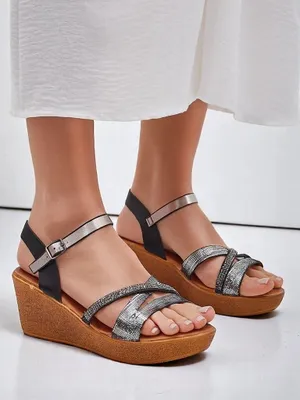 Produktbild von Royalfashion Damen Wedgesandalen mit Strass und Glitzer Eclat, Größe 37
