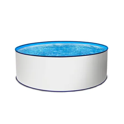 Produktbild von Rundpool Stahlwandpool weiß Poolfolie blau 0,8 mm Poolset rund 300 x 120 cm als Komplettset