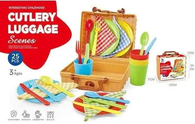Zdjęcie produktu dla Zestaw naczyń w piknikowym koszyku 25el