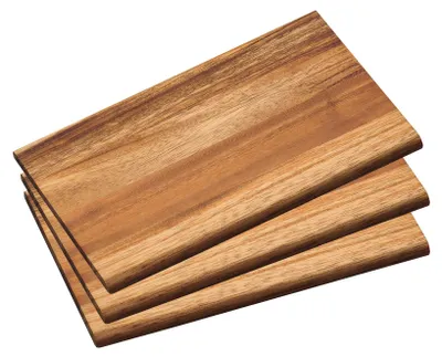 Frühstücksbrettchen 3er-Set, Akazienholz dunkel, 23 x 15 x 1 cm