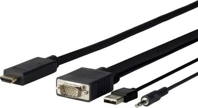 Immagine prodotto di VivoLink Pro VGA + Audio a HDMI 3M 3m HDMI VGA (D-Sub) + 3,5 mm + USB A Nero (PROVGAHDMI3)