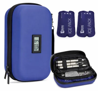 Produktbild von Medikamenten Kühltasche, Kühlbox für temperaturempfindliche Medikamente, mit Temperaturdisplay und 2 Kühlakkus