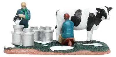 Produktbild von Milchbauer mit Kuh und Milchkännchen Polyresin 19 cm Santaville