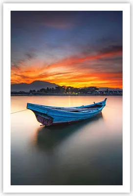 Produktbild von Poster - Poster ohne Rahmen - Westen Sonne Boot - 61x91,5 cm - Wand Bild - Wanddeko - Wandbilder - Kunstposter - Wandposter - Bilder - Kunstdruck - Wanddekoration - Wandbild - P2XPA61x91-4791