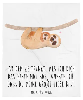 Produktbild von Mr. & Mrs. Panda Kuscheldecke Faultier Kind - Weiß - Geschenk, Baby, Bettdecke, Liebe, Decke, Wohndecke, Bettüberwurf, Mutter, Tagesdecke, Kinder
