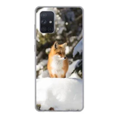 Produktbild von MuchoWow® Handyhülle Schutzhülle Hülle für Samsung Galaxy A51 5G Fuchs - Schnee - Baum Silikon Softcase Handy Hülle - Abbildung