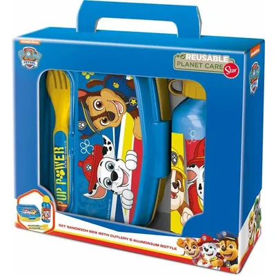 Produktbild von Picknick-Set The Paw Patrol Pup Power 400 ml Essbestecke Sandwichmaker Flasche Aluminium