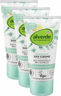 Produktbild von 3 x alverde Naturkosmetik - Gesichtscreme  Bio-Hamamelis & Bio-Kamille (3 x 50 ml)