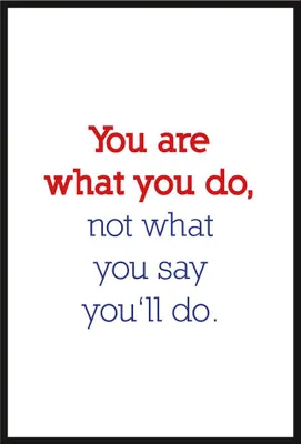Immagine prodotto di Poster motivazionale - You are what you do + cornice a incastro, Shinsuke® Maxi in plastica nera, lastra in acrilico