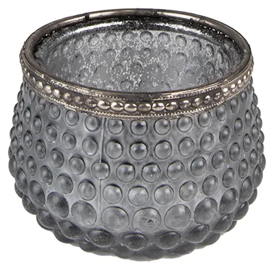 Obrázok produktu pre Držiak na čajovú sviečku Clayre & Eef Ø 8x6 cm Sivé sklo