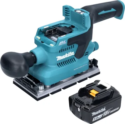 Produktbild von Makita DBO 380 T1 Akku Schwingschleifer 18 V 93 x 185 mm Brushless + 1x Akku 5,0 Ah - ohne Ladegerät