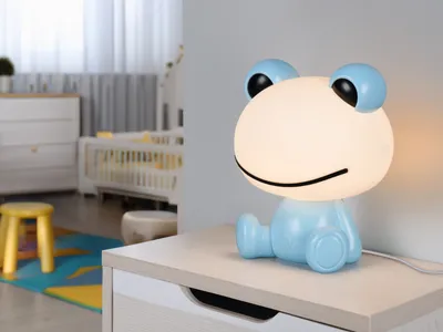 Produktbild von Ausgefallene kleine USB Tischlampe mit Farbwechsel für Kinderzimmer Blau H: 24cm