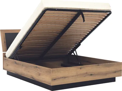 Produktbild von Furniture24 Bett 180/200 cm ARIS AS14 Lift Lattenrost Bettkasten Lattenrahmen klappbar Evoke Eiche