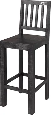 Produktbild von home24 Barstuhl - Mangoholz Schwarz - Mango massiv