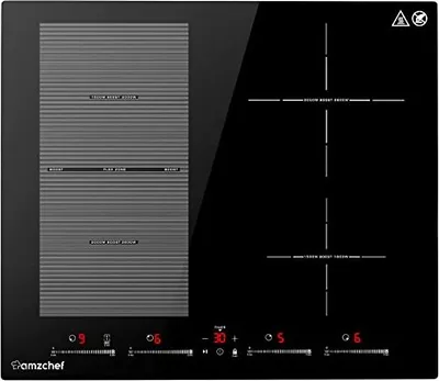 Produktbild von Amzchef -Induktions -Kochfeld 60 cm Flexzonen, 4 Zone Boost -Funktion 9 Leistungsstufen, Pausefunktion, Timer, Sicherheitsschloss, Überhitzungsschutz,