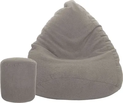 Image de Sac d'assise 100x75 avec repose-pieds agneau gris