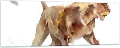 Produktbild von Bilder auf glas - Tier Abstraktion - 90x30cm - Glasbilder - Wandbilder - Kunstdruck - zum Aufhängen bereit - Wanddekoration aus Glas - Glas Bilder - Wandbild auf Glas - Einteilig - GAB90x30-3967