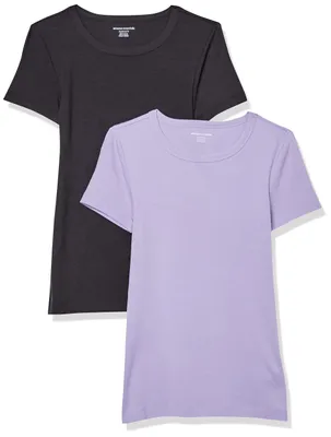 Immagine prodotto di A. T-shirt da donna a maniche corte con scollo rotondo, vestibilità aderente
