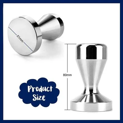 Produktbild von Kaffeestampfer, 51 mm Basis, Espressostampfer aus Edelstahl, für 51 mm Portafilter, massiv und schwer, im Barista-Stil