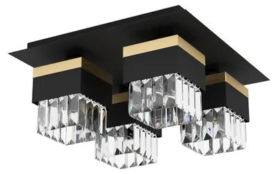 Produktbild von EGLO BARRANCAS, E14, IP20, Schwarz, Gold