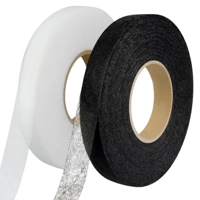 Bügelband 2 Rollen 64 m, 20 mm breit, aufbügelbar für Stoffe, Säume, Kleidung
