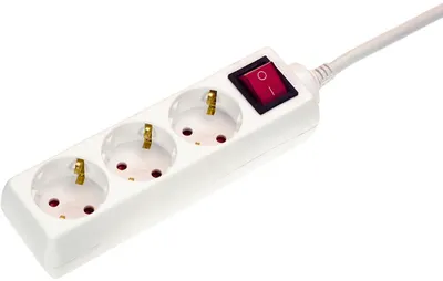 Produktbild von as-Schwabe 3-fach Steckdosenleiste Schalter 230V 16A 1,4m Mehrfachsteckdose IP20