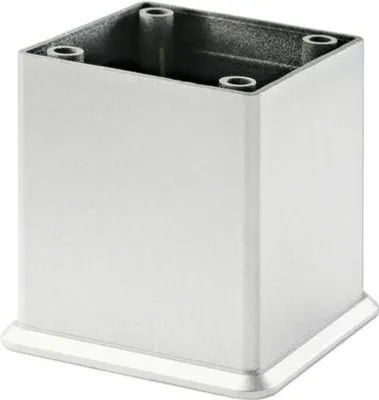 Produktbild von Tarrox Möbelfuß eckenbündig 50 x 45 x 45 mm, silber