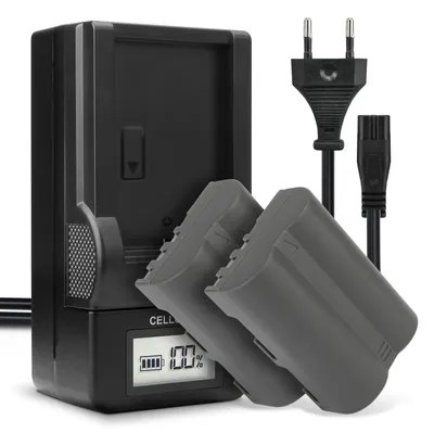 Image de CELLONIC 2x Batterie pour Appareil photo Compatible avec Nikon D700, D90, D200, EN-EL3e - (2000mAh, 7.4V) + Chargeur