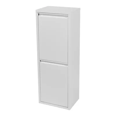 Obrázok produktu pre In And OutdoorMatch Rella odpadkový kôš - 93x33x25 cm - Biely - Úspora miesta - 2 priehradky - Recyklácia