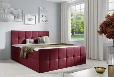 Obrázek produktu pro Manželská postel CHLOE - 200x200, vínová + topper