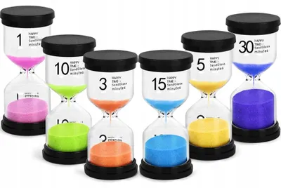 Produktbild von 6-teiliges Sanduhren-Set Bunte Kreative Zeitmesser 1-30 Min.