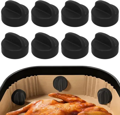 Produktbild von Airfryer Magnete 8 Stück, hitzebeständiges Silikon, für Backpapier, schwarz