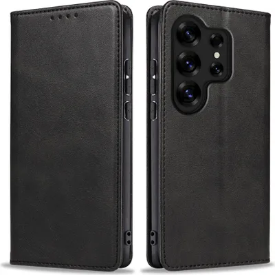 Produktbild von Handyhülle für Samsung Galaxy S26 Ultra Kunstleder Flip Cover Hülle Handytasche Case Kartenfach Farbe: Schwarz