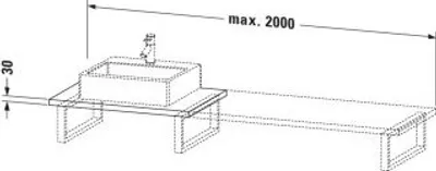 Produktbild von Duravit LC106C05555 LC Kons 8002000x550x30 Ei Marmoriert