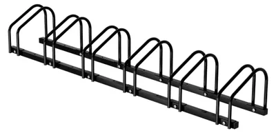 Produktbild von Fahrradständer für 6 Fahrräder 35-55 mm Reifenbreite,Fahrradständer Boden,Fahrrad Ständer Einfache Montage Fahrradständer Stahl Verzinkt,Fahrrad Ständer Halter 160x32x26cm Schwarz