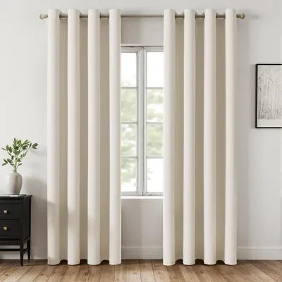Produktbild von Verdunklungsvorhänge Weiß mit Ösen 2er Set 140x245 cm