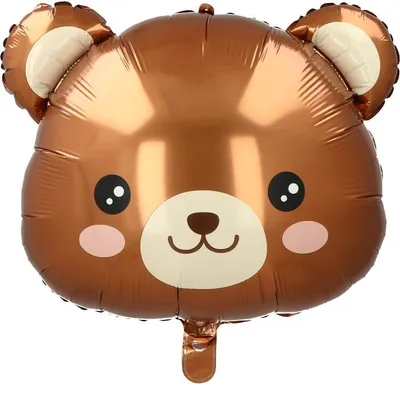 Image de Ballon Foil 22" : Tête D'ours, Motif Ours, Pour La Fête De L'ours