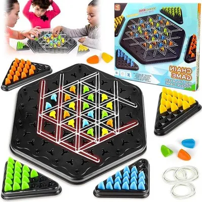 Produktbild von Interaktives Dreiecksspiel mit Gummibändern für Familienfeier