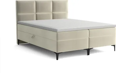 Produktbild von Emoebel24 Boxspringbett mit Topper und 2 Bettkasten, Polsterbett, Doppelbett 140x200 cm Hooby Beige