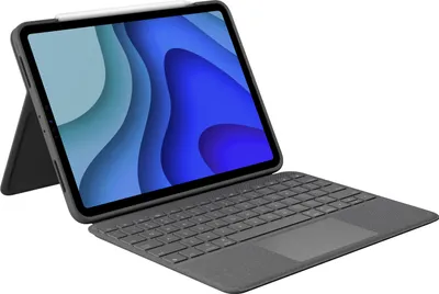 Produktbild von LOGITECH, Tastaturhülle, Grau, für iPad Pro 11 Zoll, Folio Touch, Nordic QWERTY, 21x192x256 mm (BxTxH), Trackpad, hintergrundbeleuchtete Tasten, verstellbarer Kickstand, 4 Verwendungsmodi, Smart Connector